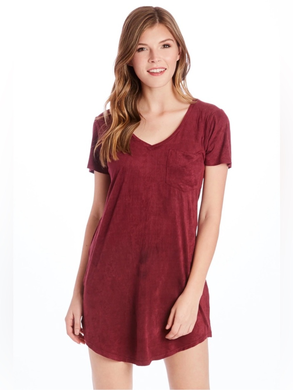 Another Love Cassidy Suede Dress (Burgundy